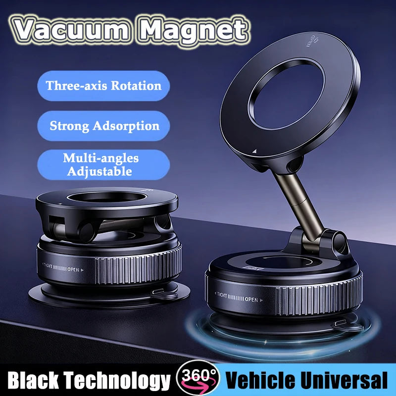 2025 Vacuum Magnetic Car Bracket Multi-angles Adjustment Strong Magnet Suction Design Foldable Phone Holder Navigation Stand