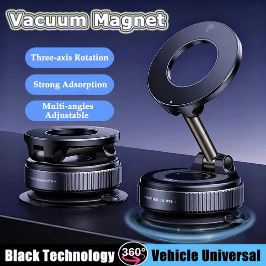 2025 Vacuum Magnetic Car Bracket Multi-angles Adjustment Strong Magnet Suction Design Foldable Phone Holder Navigation Stand