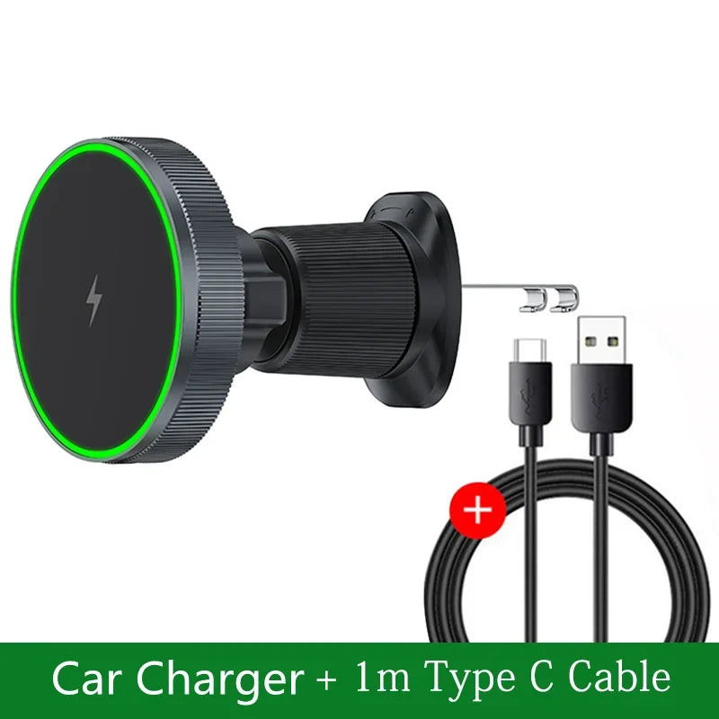 Magnetic Car Wireless Charger Stand Bracket Magnet Car Phone Holder Mount Fast Charging Station for iPhone15 14 13 12 11 Pro Max