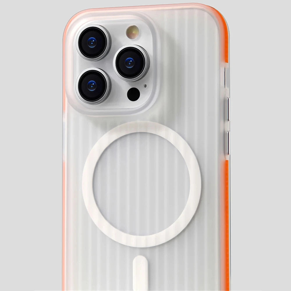 For iPhone 17 16 15Pro 14 13 12Pro Max Armor Shockpoor Cover Luxury Transparent Matte Magnetic For Magsafe Wireless Charger Case
