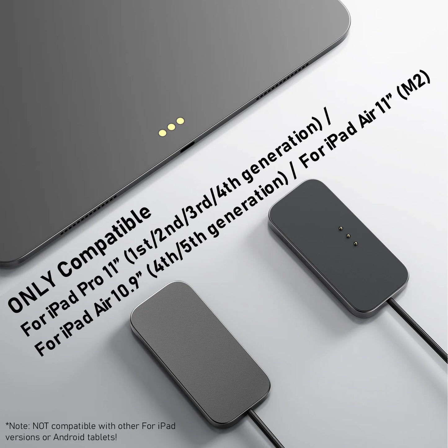 For iPad Pro Magnetic Wireless Charger Aluminum Alloy Fast Charging Smart Chargers With 2m Cord For iPad Pro 13"/11"/12.9"/10.9"