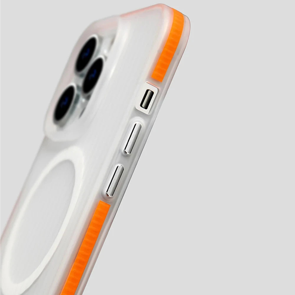 For iPhone 17 16 15Pro 14 13 12Pro Max Armor Shockpoor Cover Luxury Transparent Matte Magnetic For Magsafe Wireless Charger Case