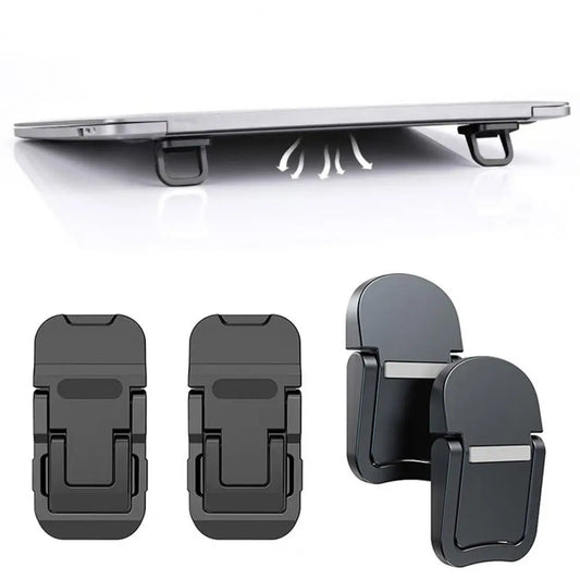 1 Pair Laptop Stand Computer Keyboard Holder Foldable Mini Size Computer Support Holder Space-saving Desk Organizer Laptop Riser