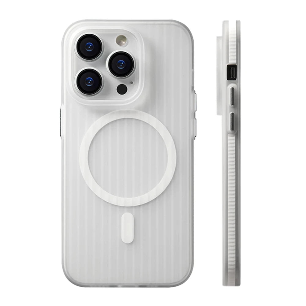 For iPhone 17 16 15Pro 14 13 12Pro Max Armor Shockpoor Cover Luxury Transparent Matte Magnetic For Magsafe Wireless Charger Case