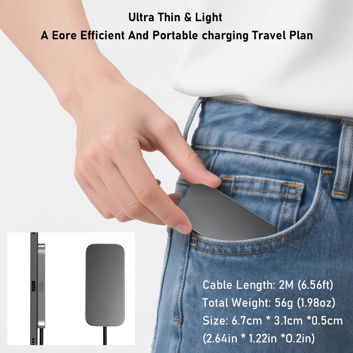 For iPad Pro Magnetic Wireless Charger Aluminum Alloy Fast Charging Smart Chargers With 2m Cord For iPad Pro 13"/11"/12.9"/10.9"